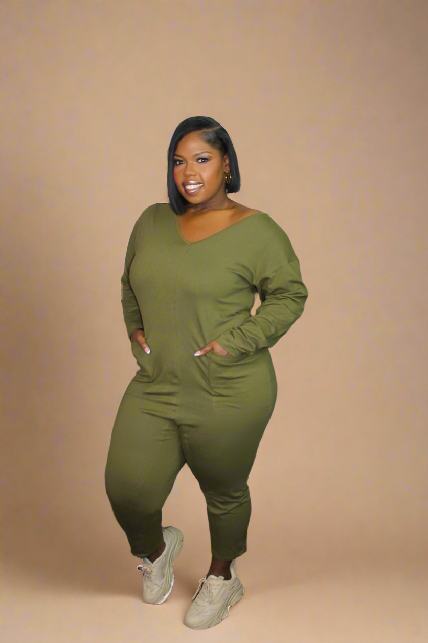 Oversized jumpsuit (olive)